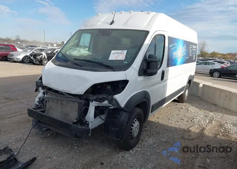 2024 Ram Promaster 2500 Tradesman High Roof 159 Wb W/Pass Seat from USA, damaged, VIN 3C6LRVDG8RE136931